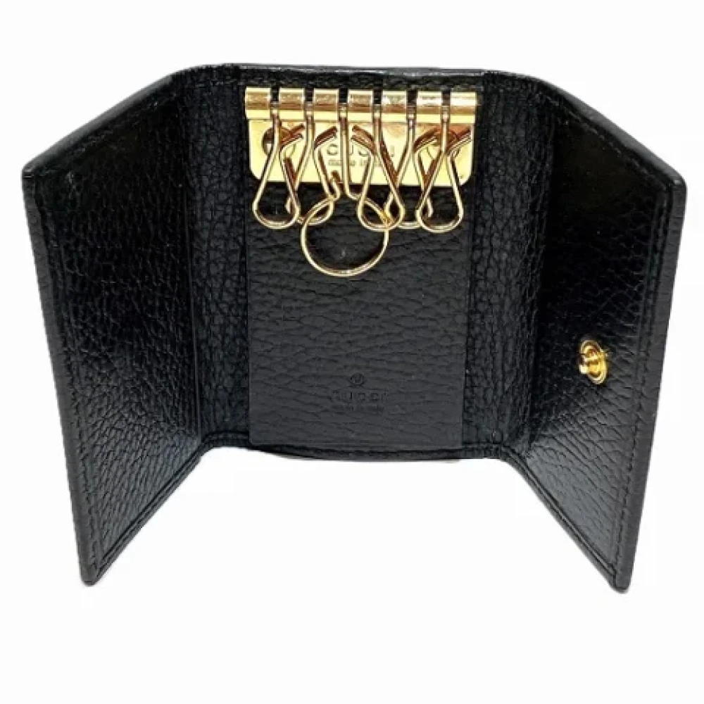 Gucci Vintage Pre-owned Leather key-holders Black Dames