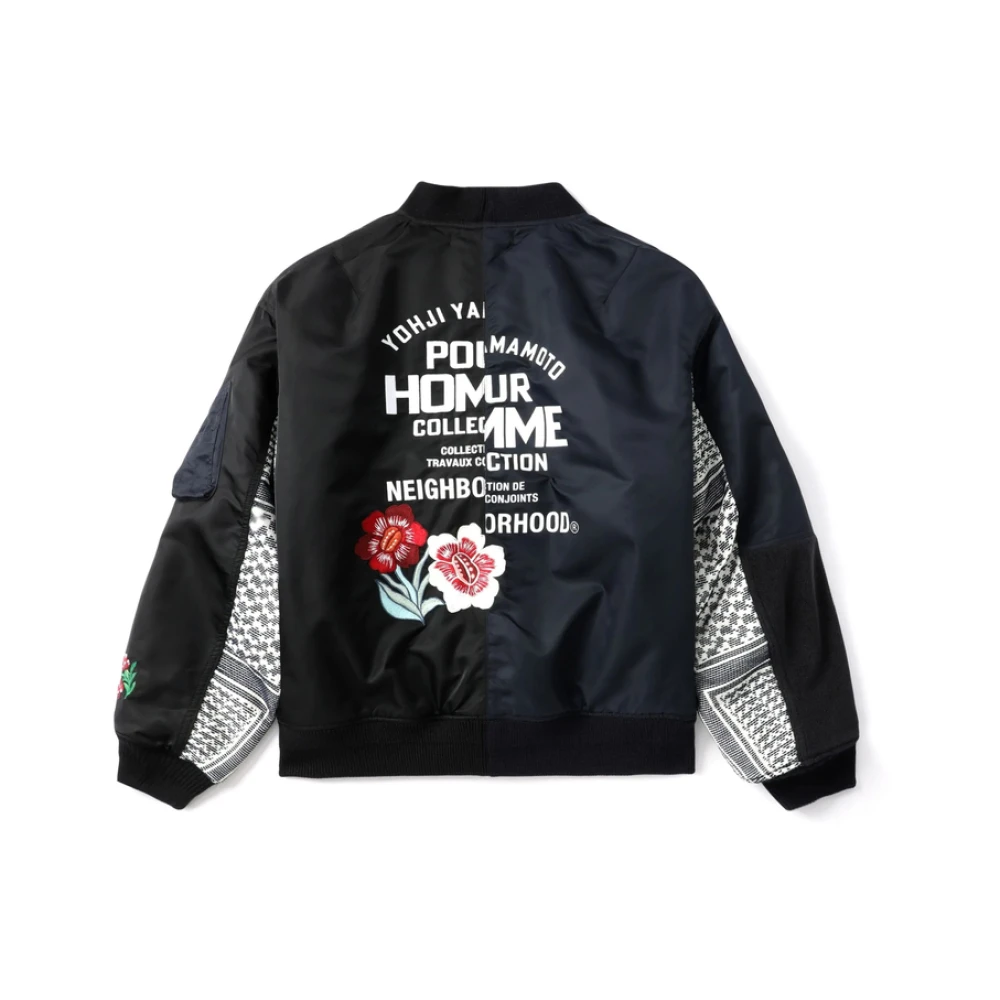 Yohji Yamamoto Zwarte Grafische Print Ritsjas Black Heren
