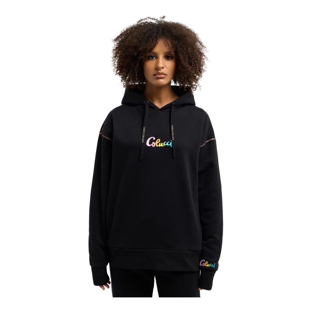 carlo colucci Klassieke Oversize Hoodie Black Dames