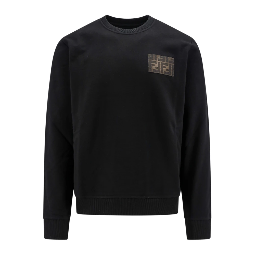 Fendi Katoenen sweatshirt met FF-patch Black Heren