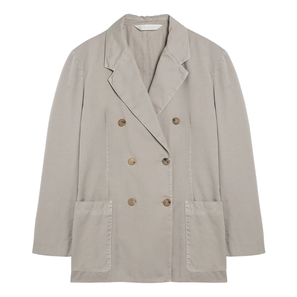 Palm Angels Dubbelbreasted Jas Beige Dames