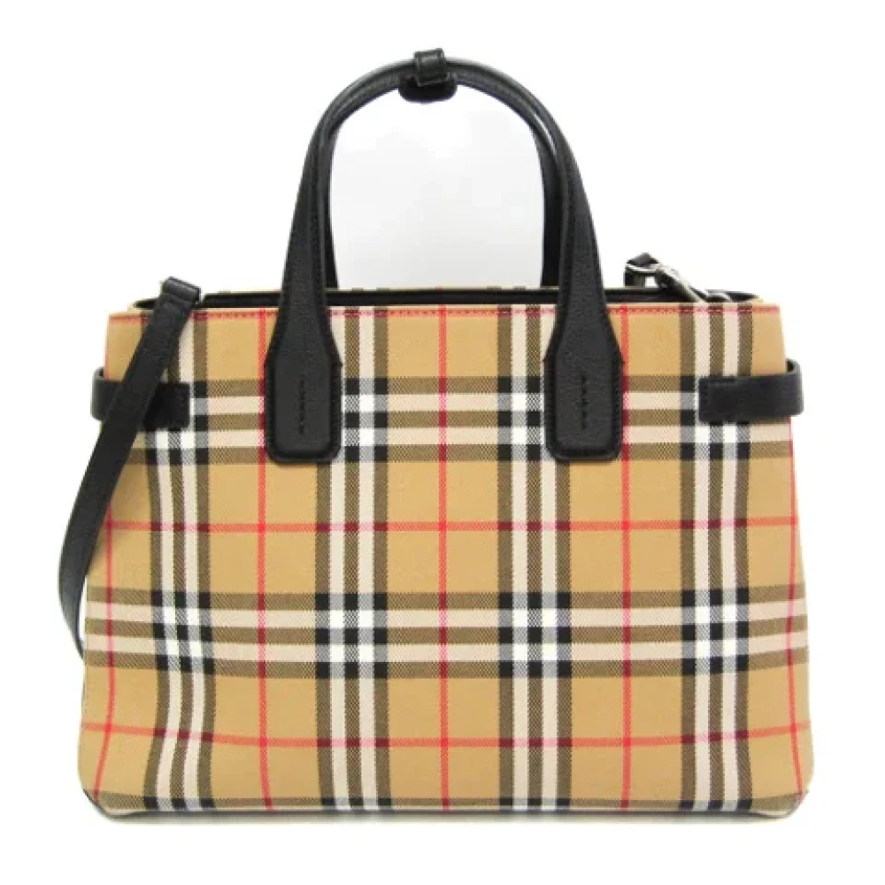 Burberry Vintage Pre-owned Canvas handbags Beige Dames