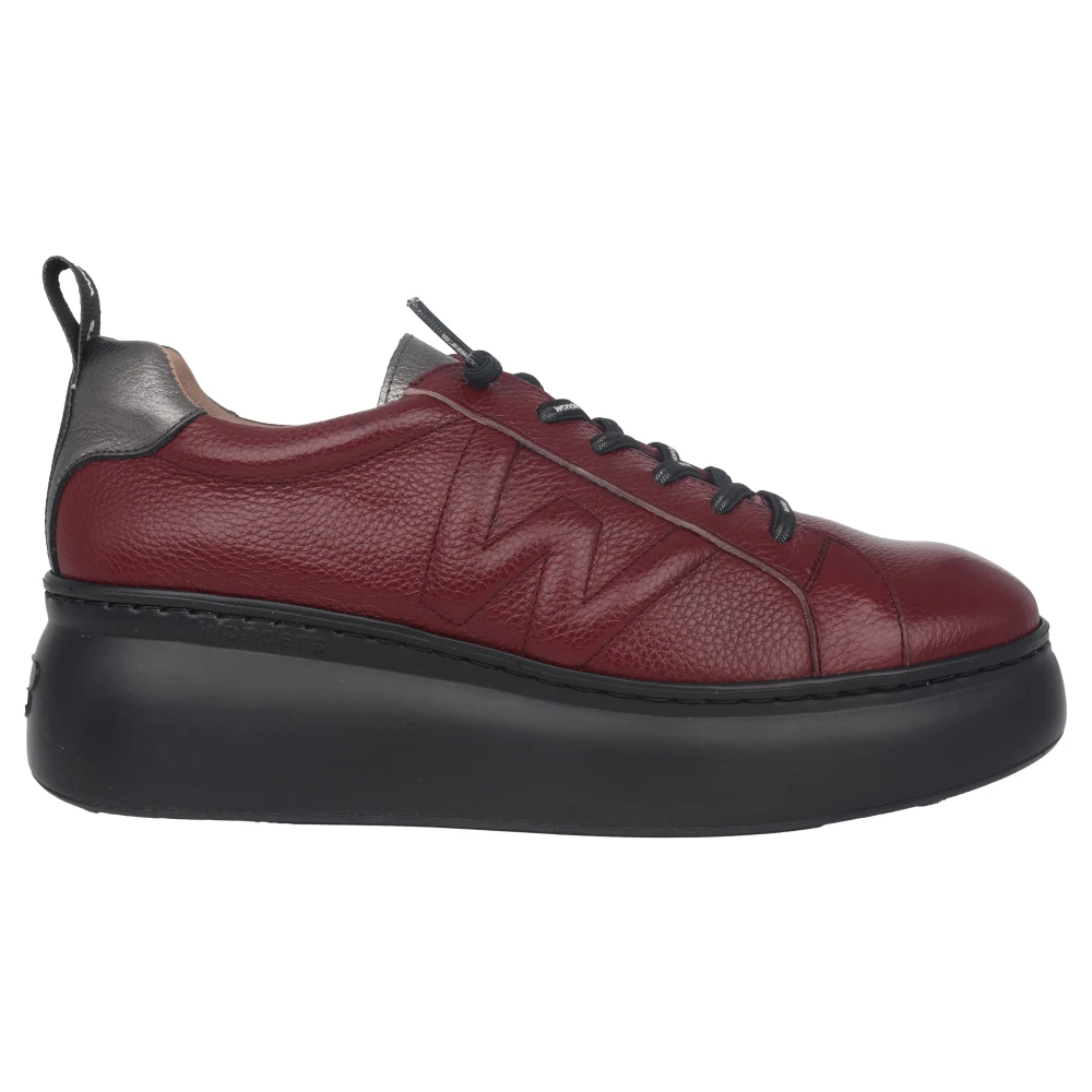 Wonders Leren Damessneakers Collectie Dames Schoenen Rood