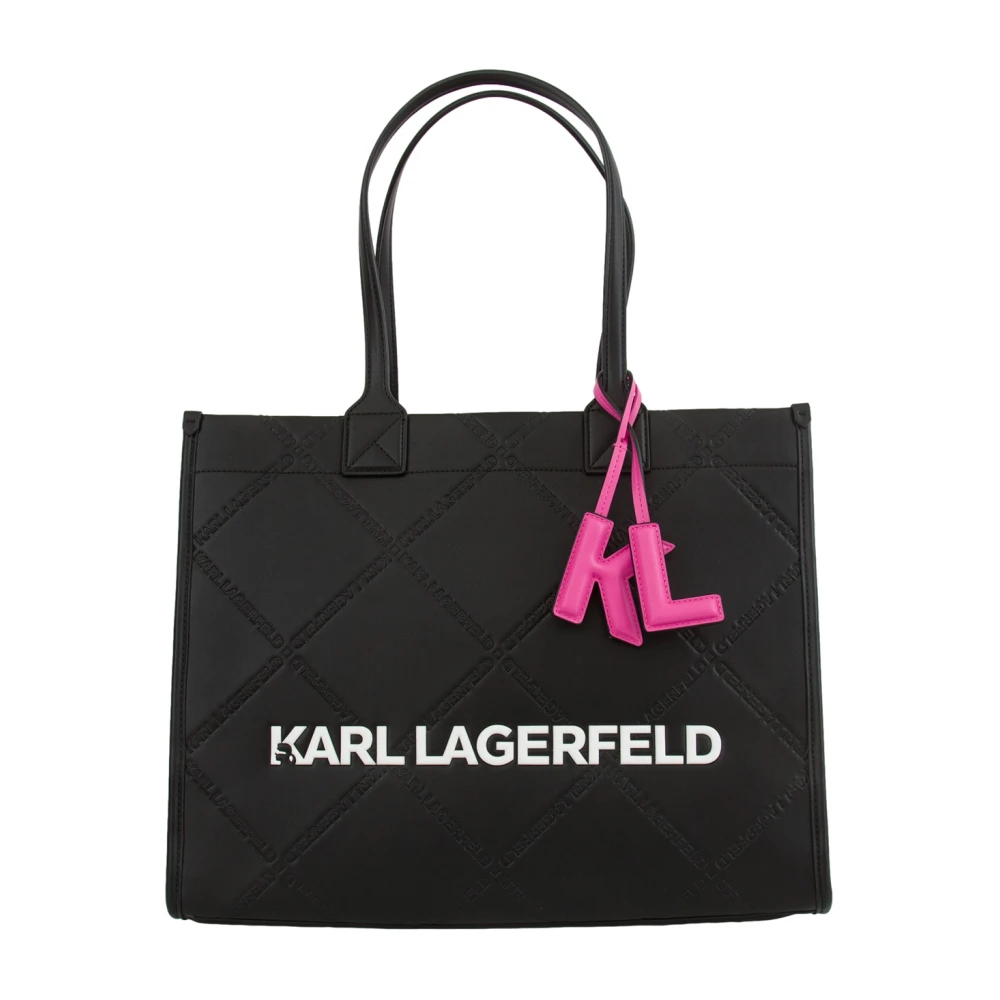 Karl Lagerfeld Geëmboste Tote Tas in Zwart Black Dames
