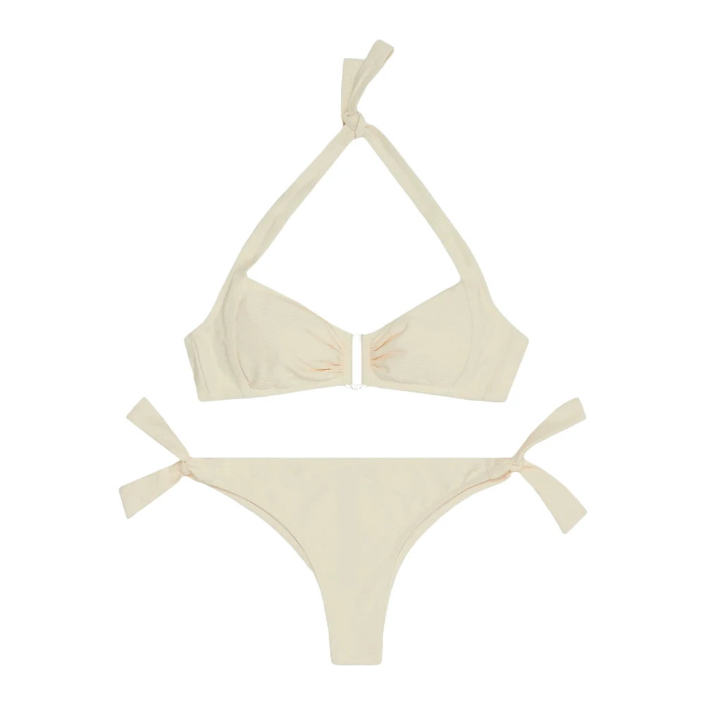 Emporio Armani Zee Bikini Set met Zijstrikken Beige Dames