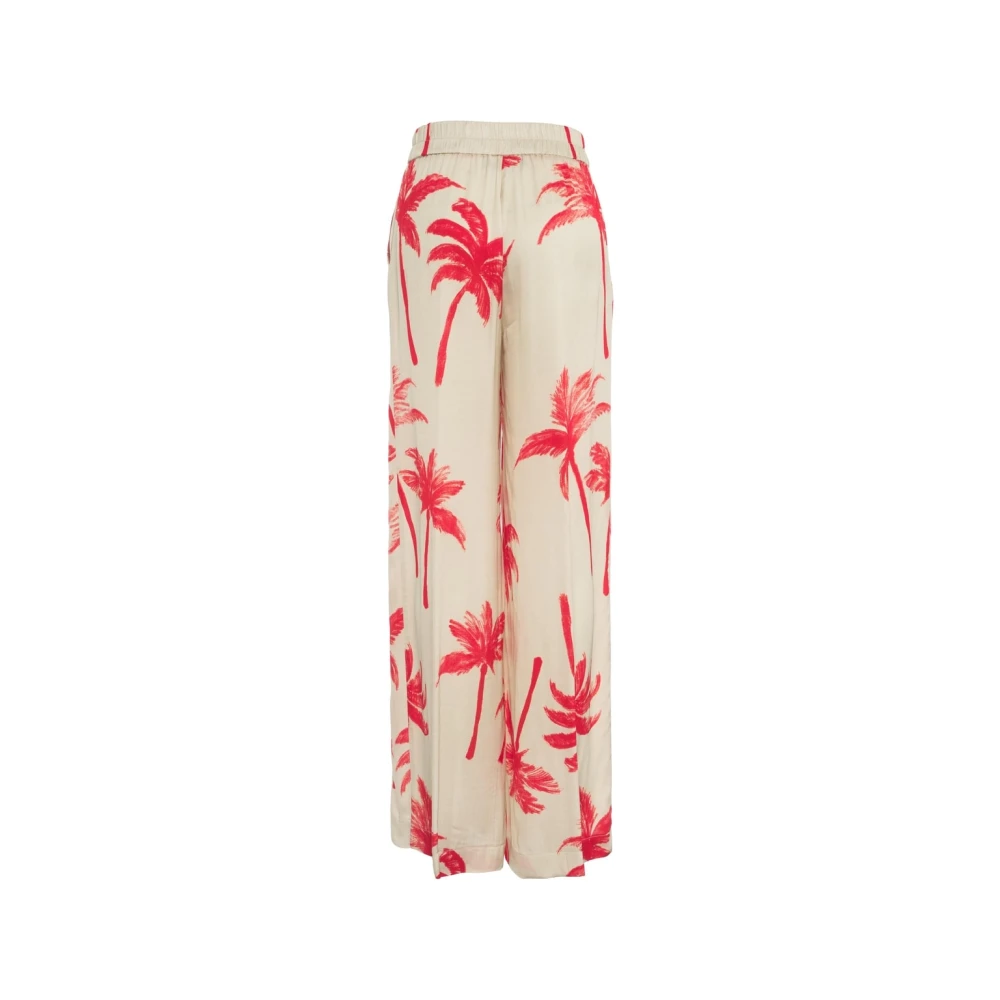 Kaos Beige Satin Chic Print Broek Multicolor Dames