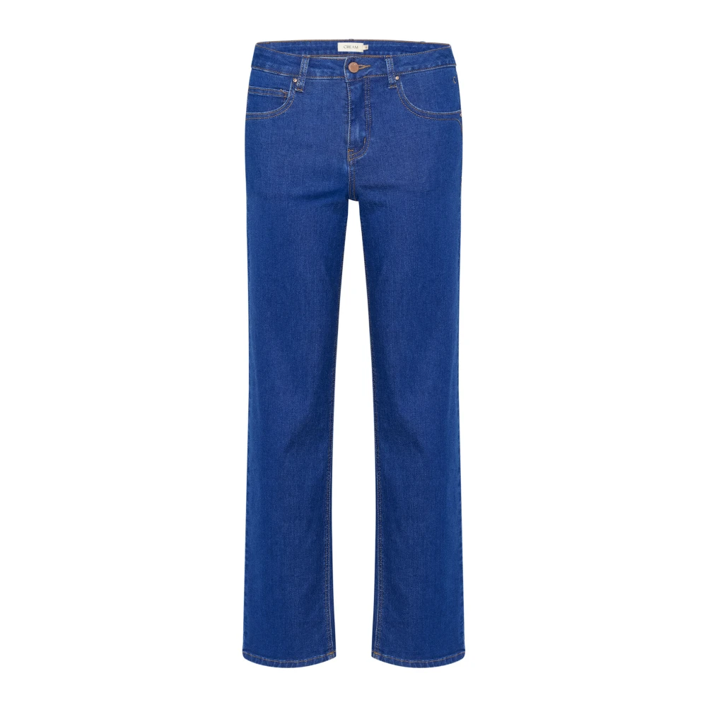 Cream Straight Leg Jeans Classic Blue Denim Blue Dames