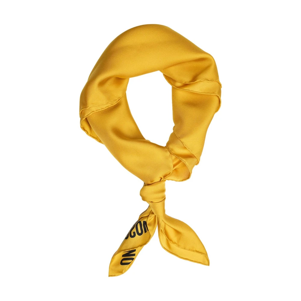 Moschino Gele Smiley Zijden Sjaal Yellow Dames