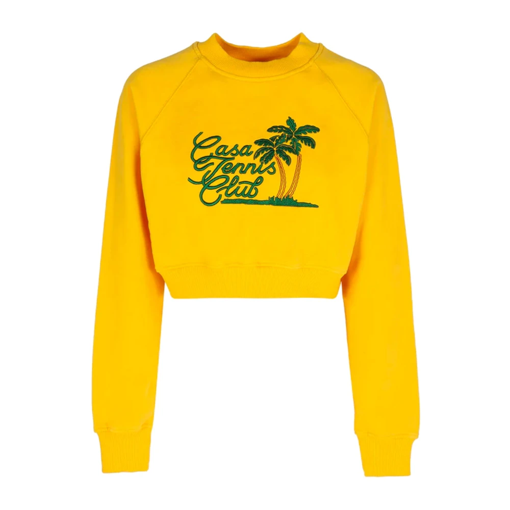 Casablanca Geborduurde Tennis Club Sweatshirt Yellow Dames