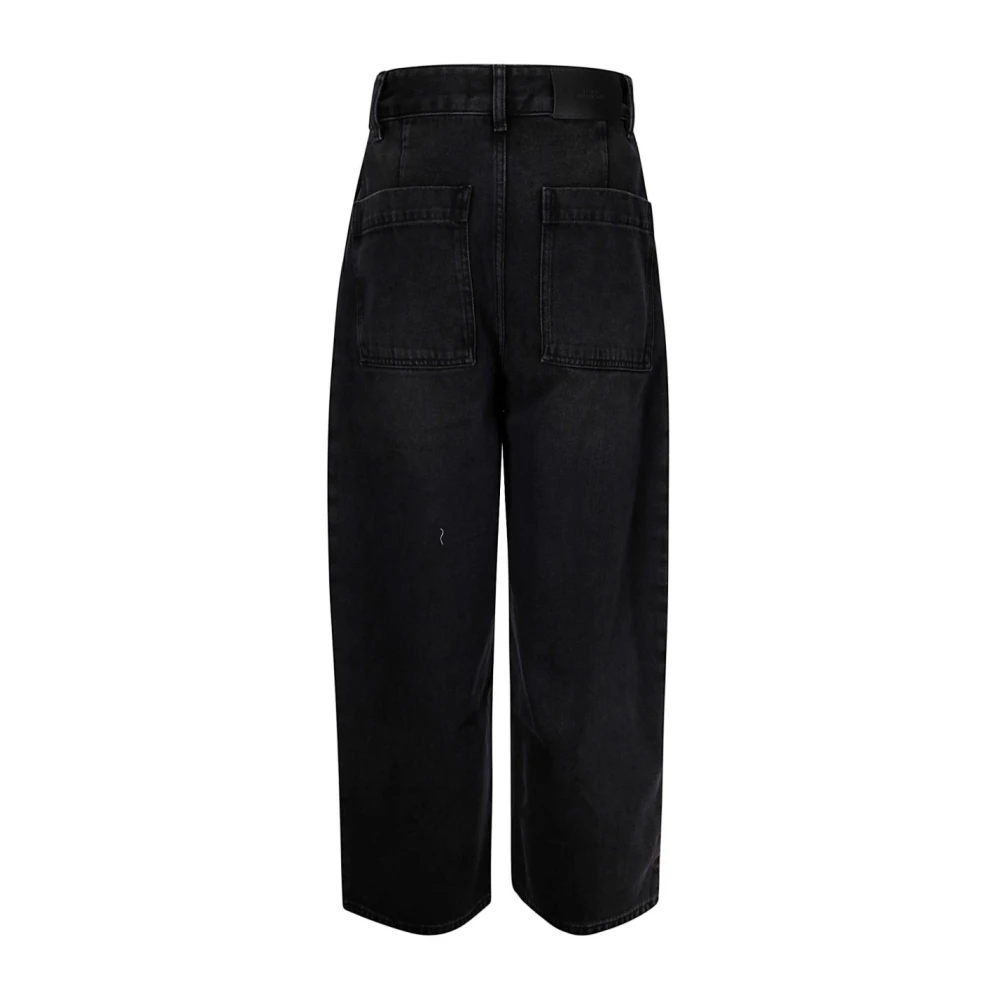 Studio Nicholson Zwarte Jeans met Verborgen Rits Black Dames
