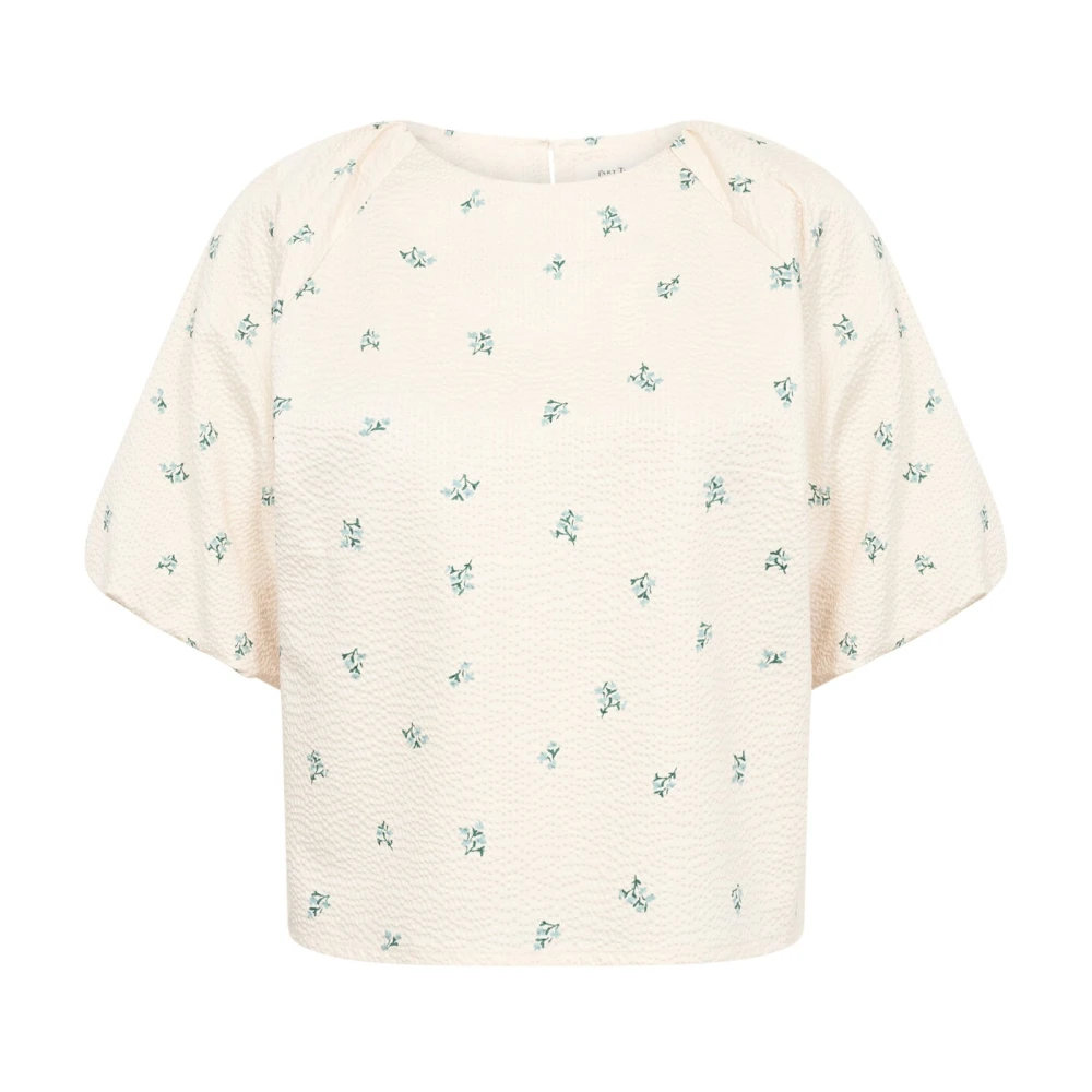 Part Two Women's Beige Blouses, L, Green Bouquet Print Blouse