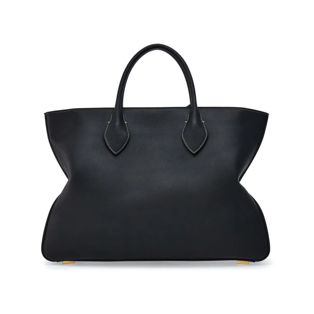 Salvatore Ferragamo Zwarte leren logoprint bagage tas Black Heren