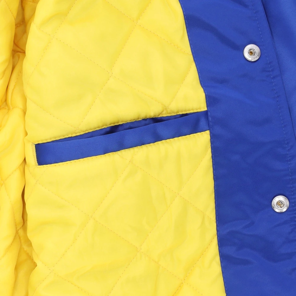 Mitchell & Ness NBA Heavyweight Satin Bomber Jacket Blue Heren