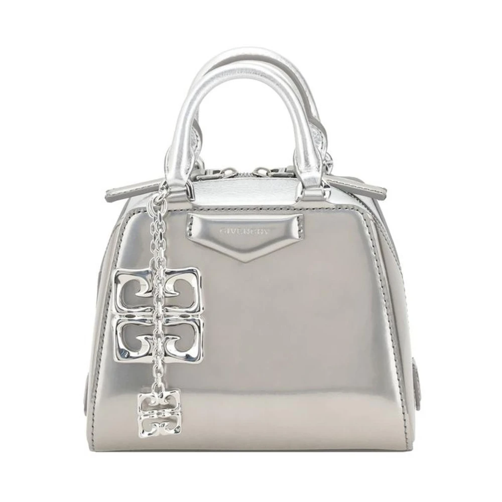 Givenchy Cube Leren Schoudertas met Handtekeningdetails Gray Dames