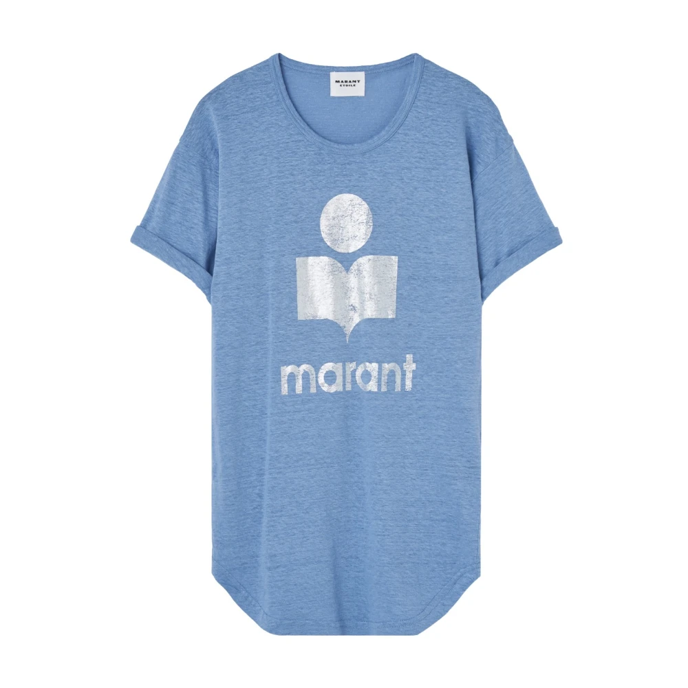 Isabel Marant Étoile Koldi Linnen T-Shirt Blue Dames