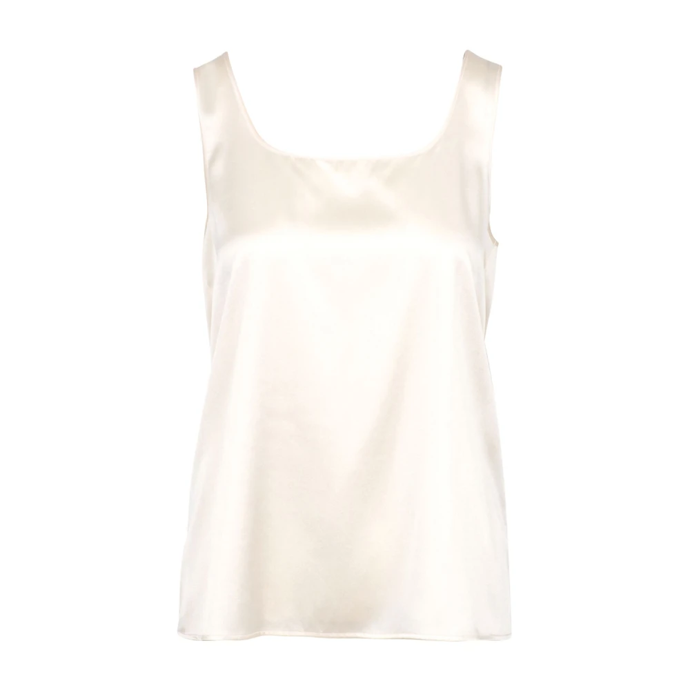 Pennyblack Donna Bianco - Top In Raso Di Seta Con Ampio Scollo - Tops - L