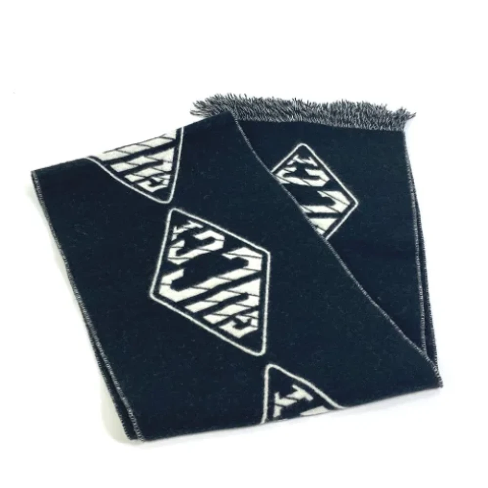 Gucci Vintage Pre-owned Wool scarves Blue Heren