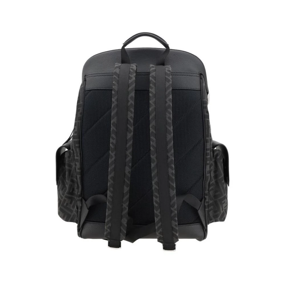 Fendi Iconische Jacquard Weave Drive Rugzak Black Heren