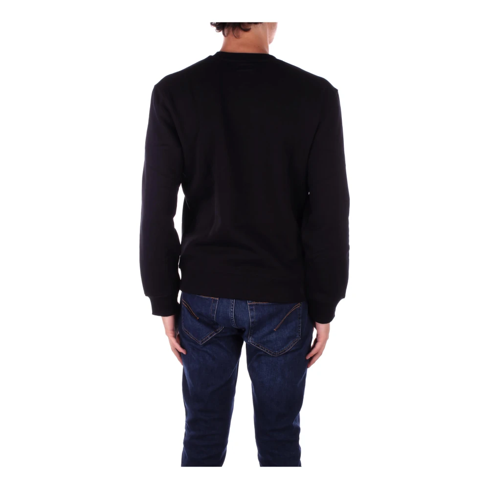 Guess Zwart Logo Front Sweater Black Heren