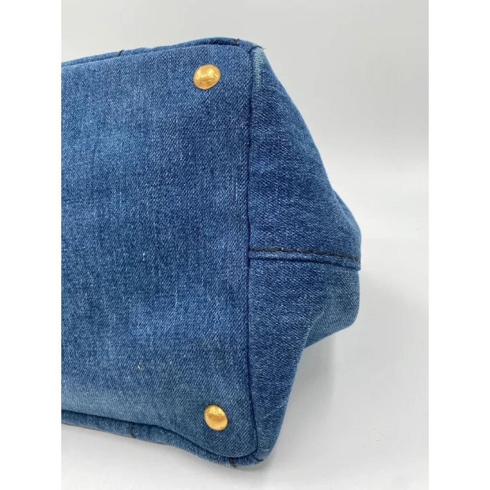 Prada Vintage Pre-owned Canvas prada-bags Blue Dames