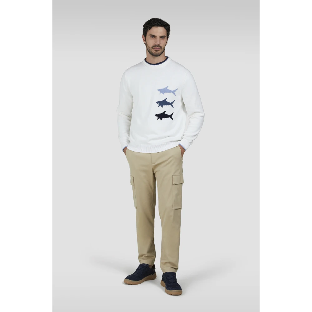PAUL & SHARK Witte Gebreide Pullover Sweatshirt White Heren