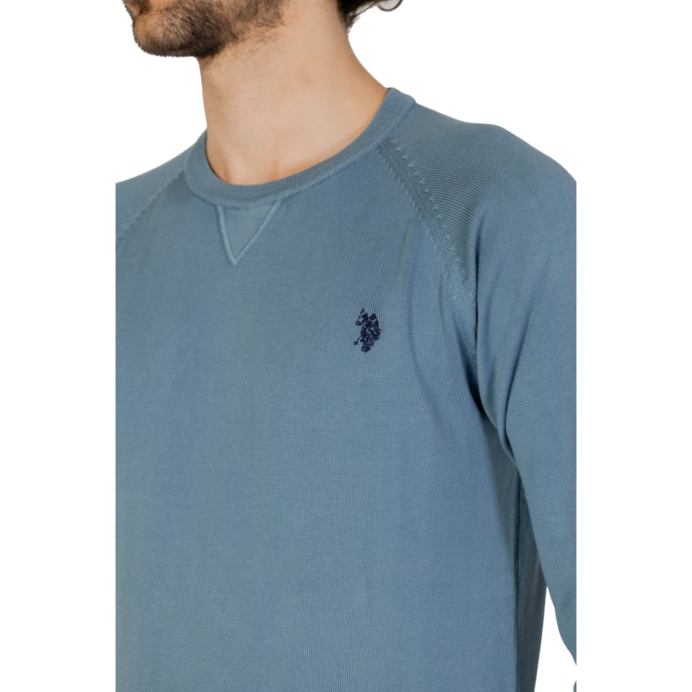 U.s. Polo Assn. Blauwe Trui Lange Mouwen Ronde Hals Heren Blue Heren