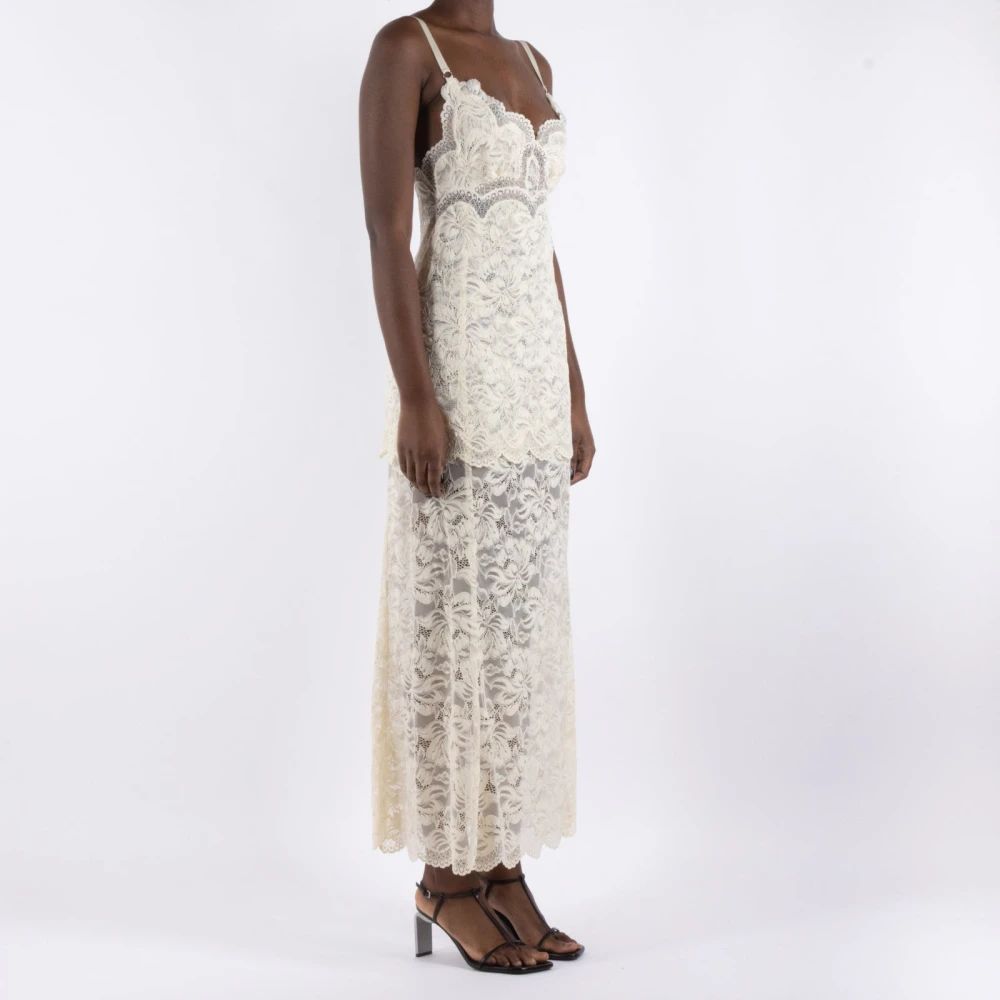 Paco Rabanne Ivoor Jurk met Elastaan White Dames