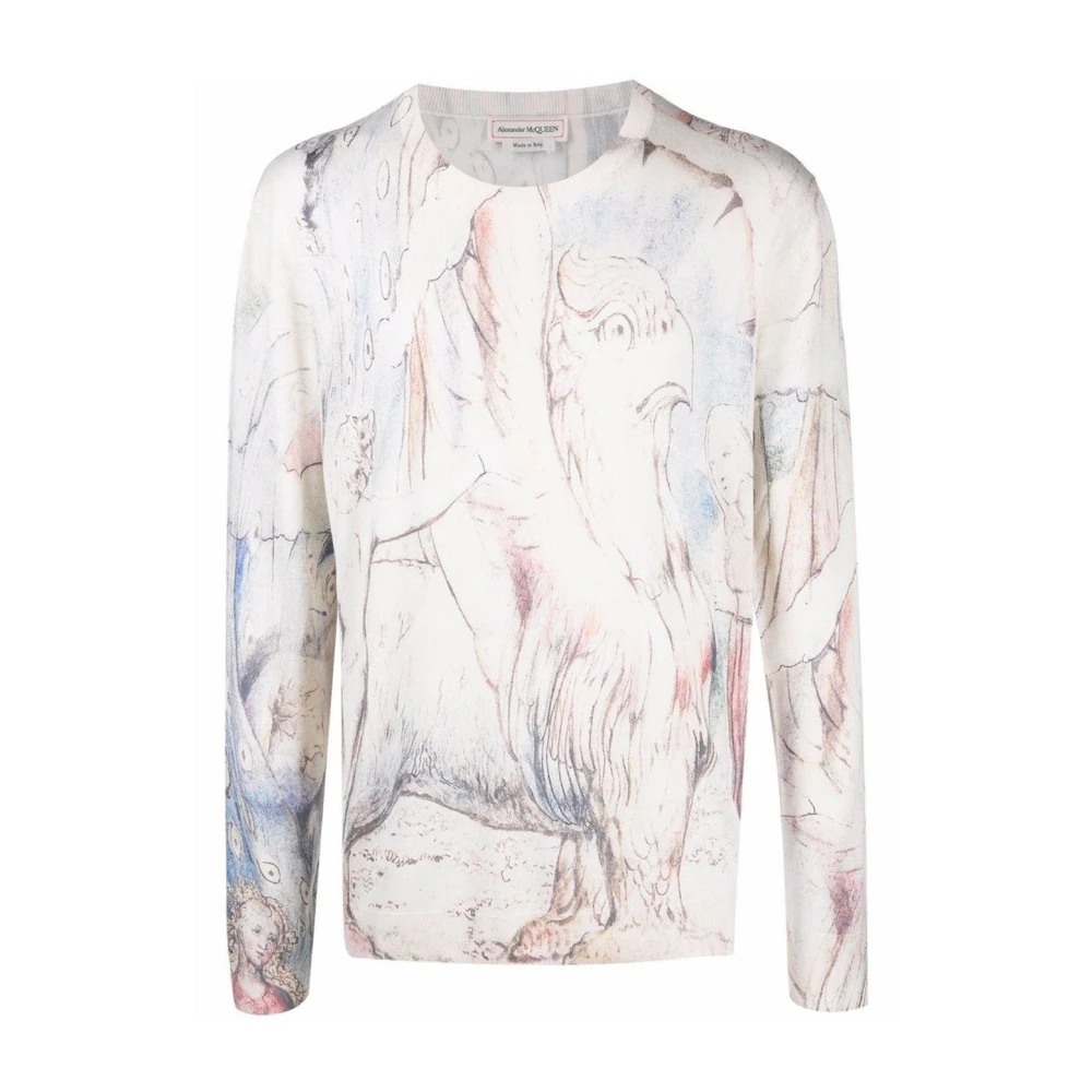 Alexander mcqueen Dante Print Zijden Pullover Multicolor Heren