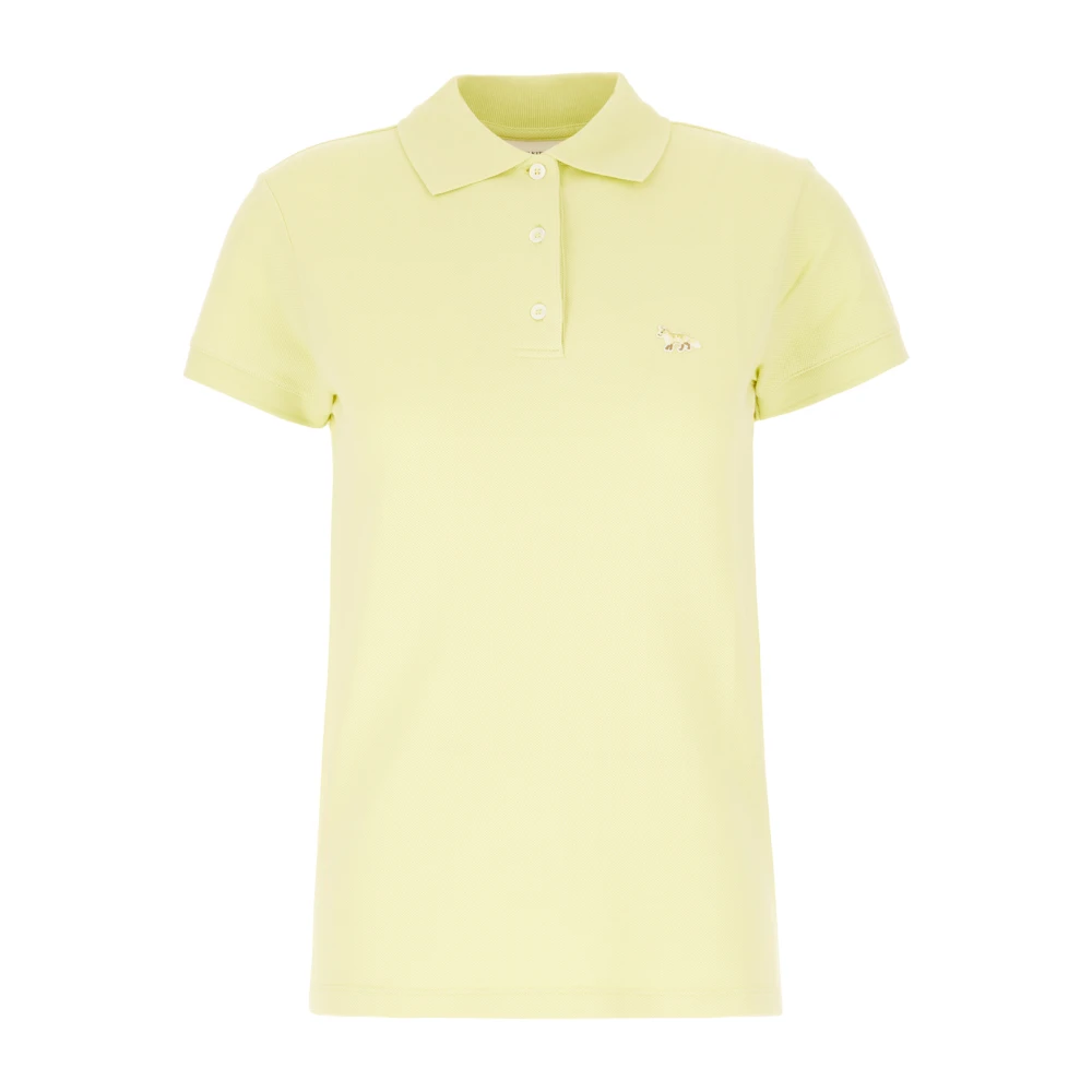 Maison Kitsuné Klassieke Polo Shirt Yellow Dames