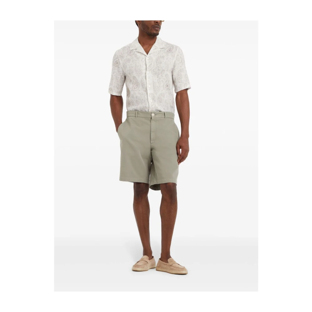 BRUNELLO CUCINELLI Stijlvolle Shorts voor Mannen Green Heren