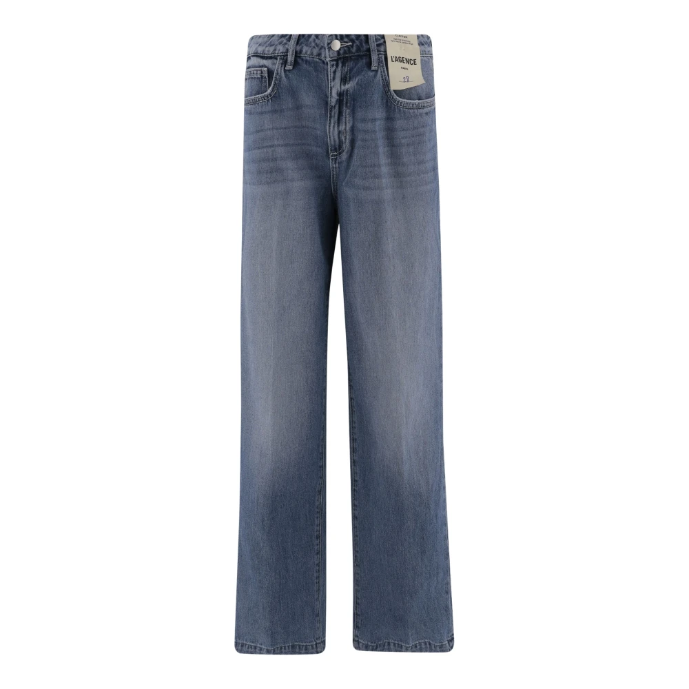 L'agence Women's Blue Denim Cotton Jeans With Classic Style