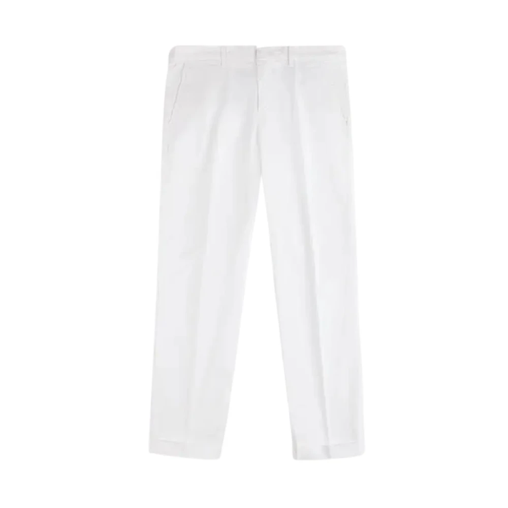 Fay Men's White Straight Trousers, W32, Capri Trousers