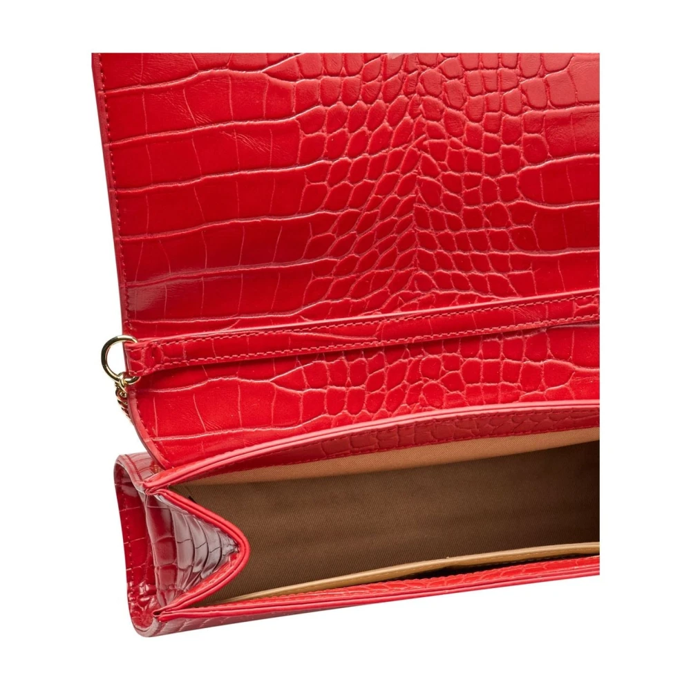 Love Moschino Schoudertas met Ketting en Logo Red Dames
