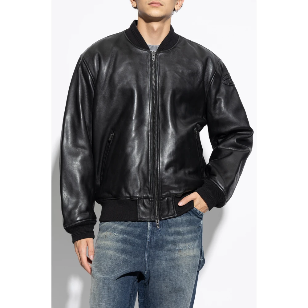 Diesel Leren jas L-Khan Black Heren