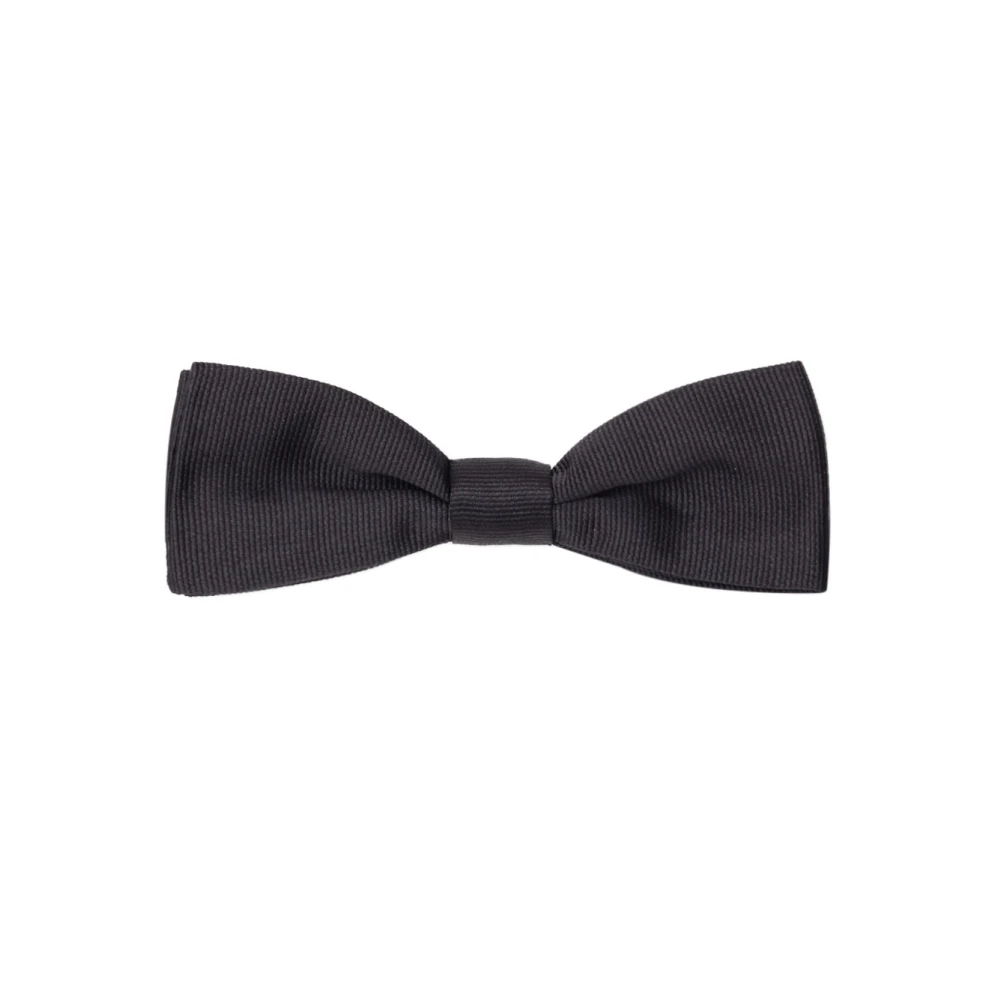 Dolce & Gabbana Black Silk Bowtie - One Size - Image 2