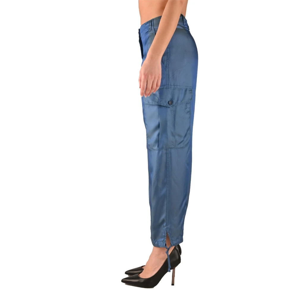 Aspesi Cargo acryl broek met glinsterend effect Blue Dames
