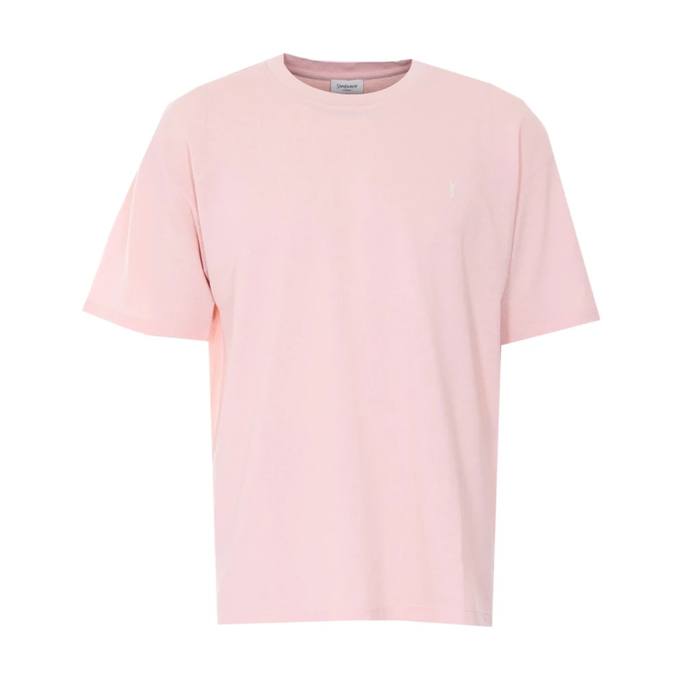 Saint Laurent Men's Pink Cassandre Crewneck T-Shirt