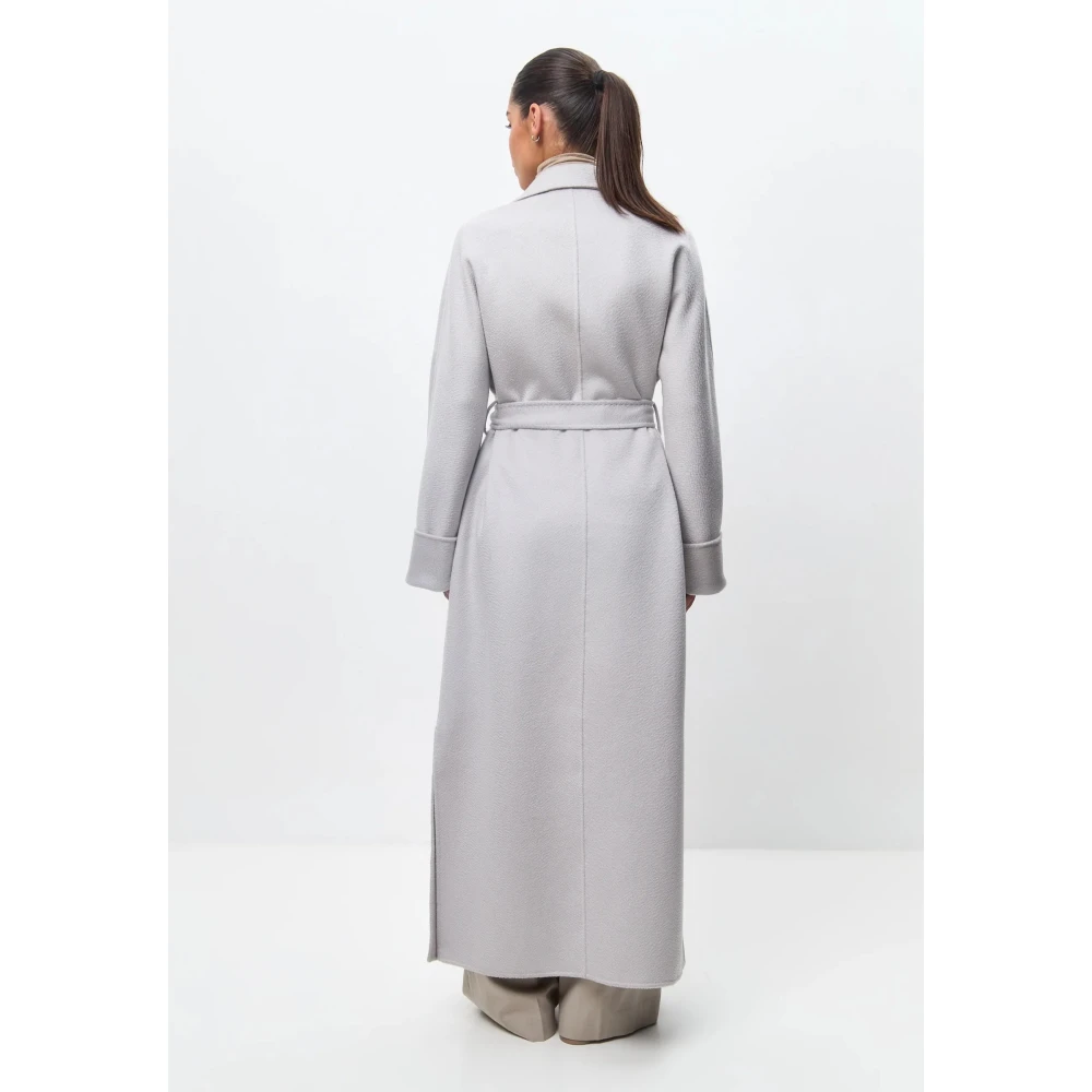 Cesare Gaspari Klassieke Luxe Lange Jas Rosie Wit Gray Dames