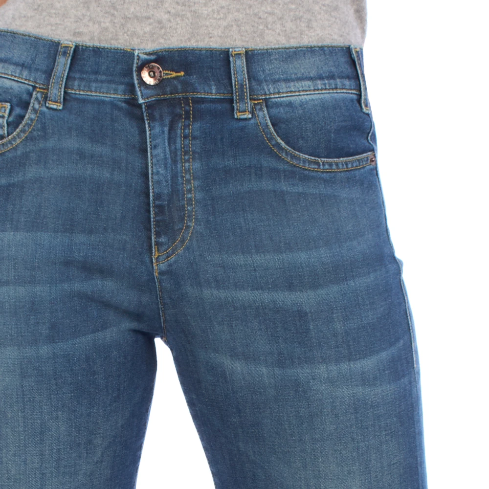 Emporio Armani Wide Leg Denim Jeans Blue Dames