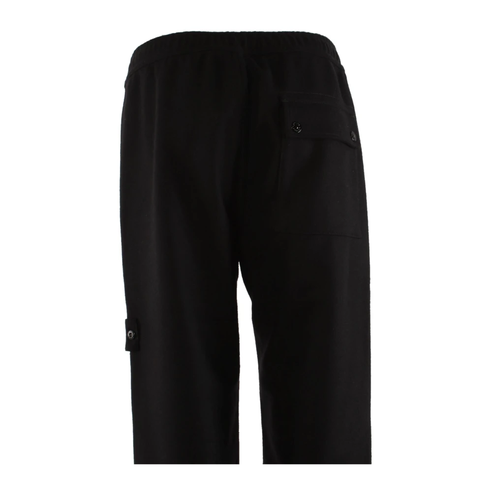 Stone Island Ghost Zwart Wol Polyester Broek Black Heren