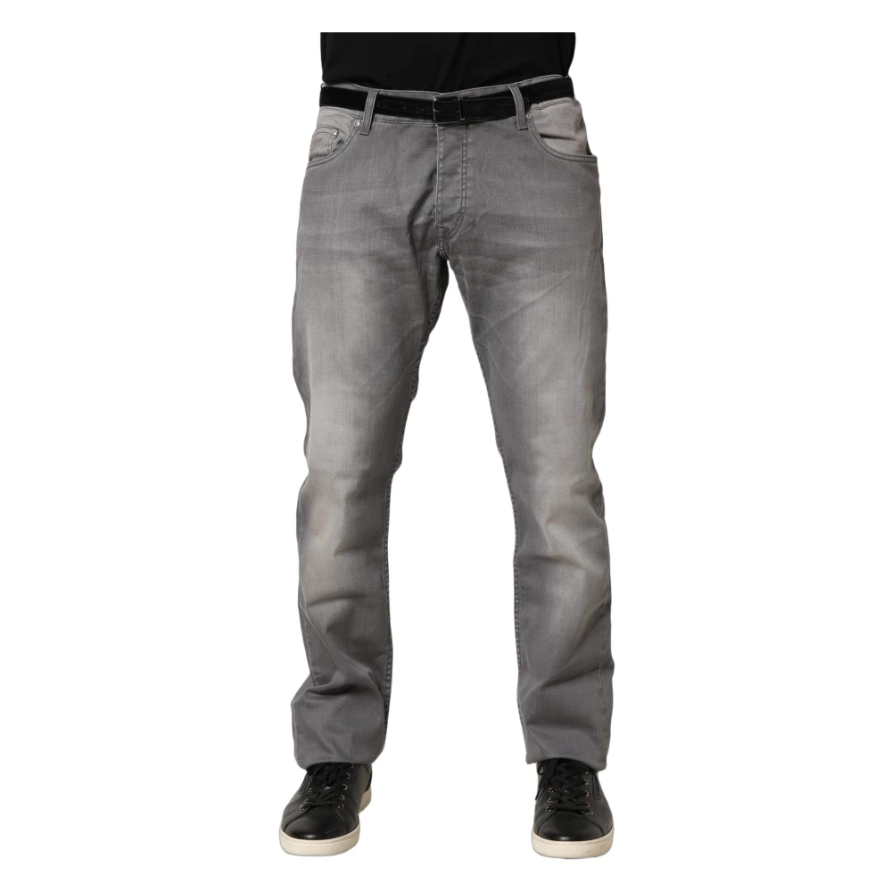 Gianfranco Ferré Gray Straight Fit Jeans, Male, W38, Mid Waist Straight Jeans