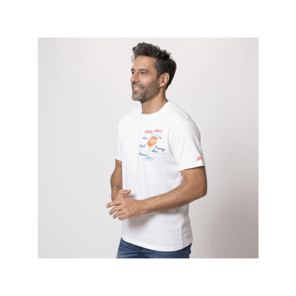 MC2 Saint Barth Aperol Spritz Wit T-shirt met Illustratie White Heren