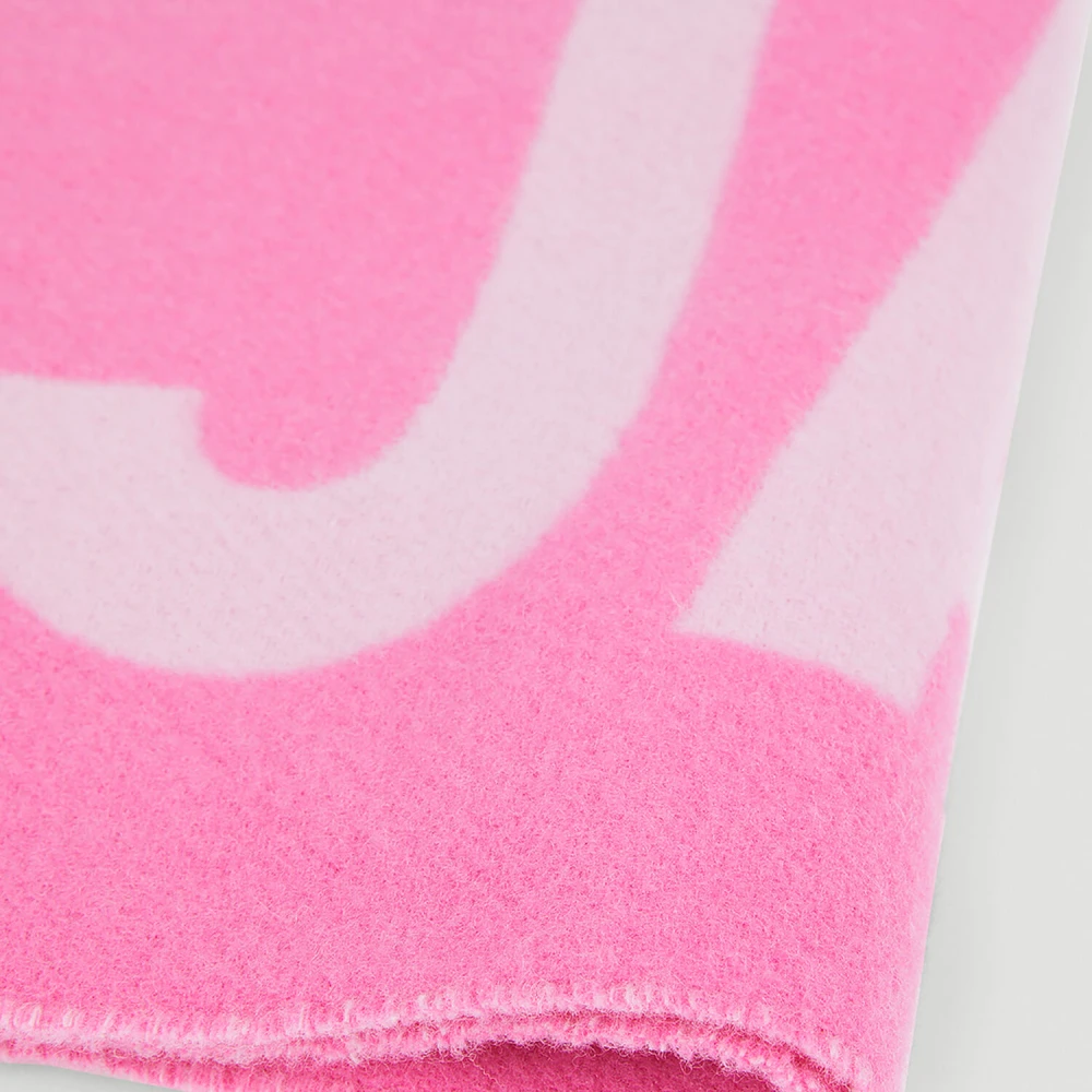Jacquemus Lécharpe Fringe Logo Sjaal Pink Dames