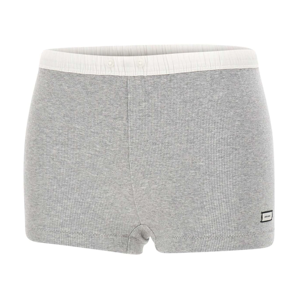 Entire Studios Kvinno Grå Shorts Dam, Xs, Bomull, Lounge Short