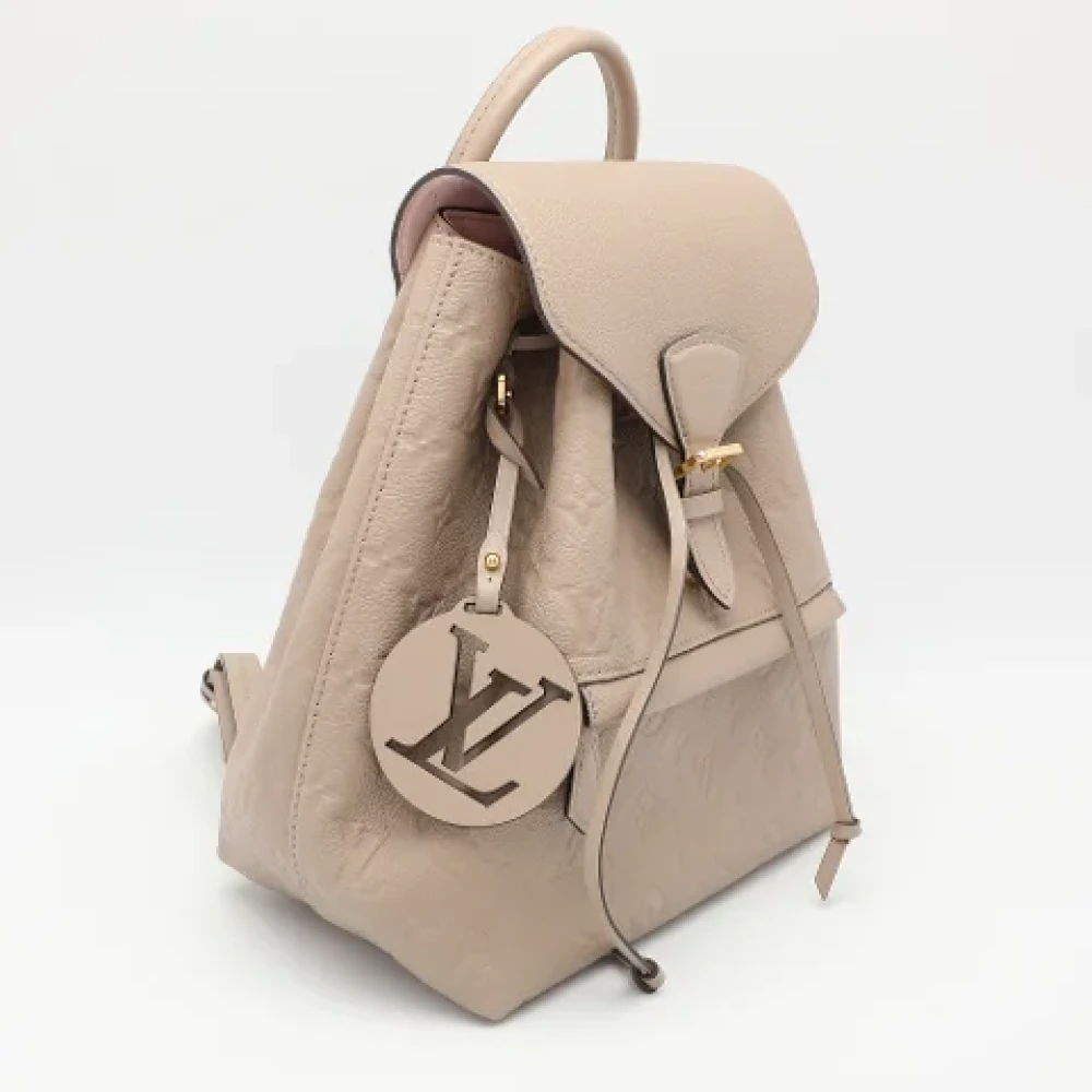 Louis Vuitton Vintage Pre-owned Leather backpacks Beige Dames