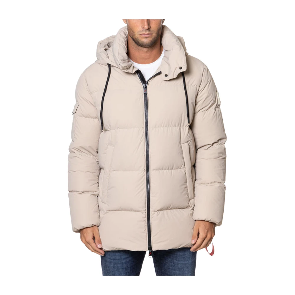 Afterlabel Gewatteerde Parka Jas met Hoge Kraag Beige Heren