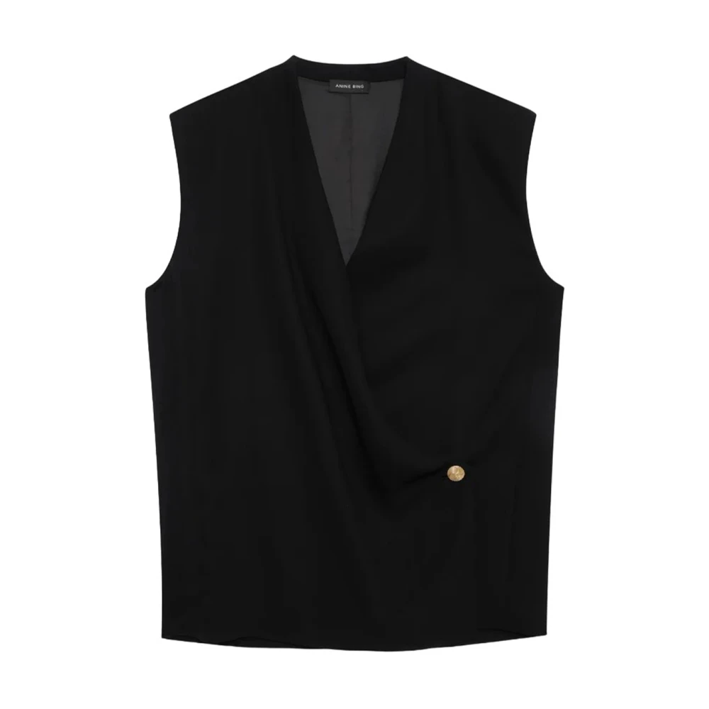 Anine Bing Moderne Klassieke Mouwloze Vest Black Dames