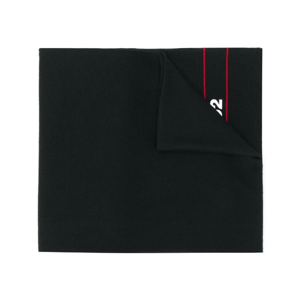 Dsquared2 Men's Black Wool Knit Scarf - Winter Scarves - One Size - Accessories