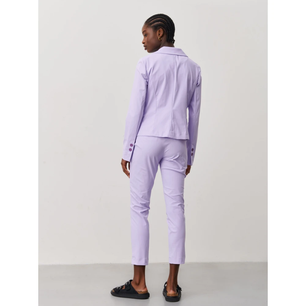 Jane Lushka Ademende Jersey Blazer | Moderne Pasvorm Purple Dames