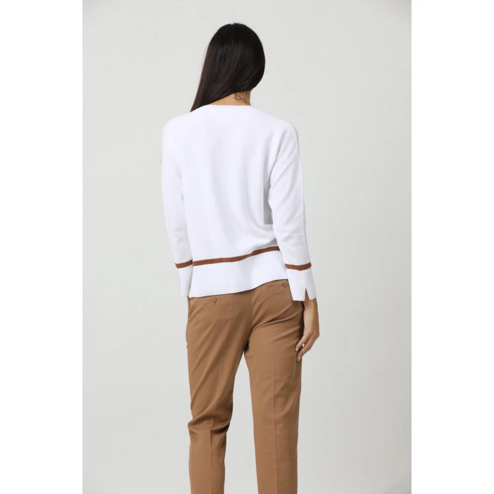 Gran Sasso Trui met ronde hals White Dames